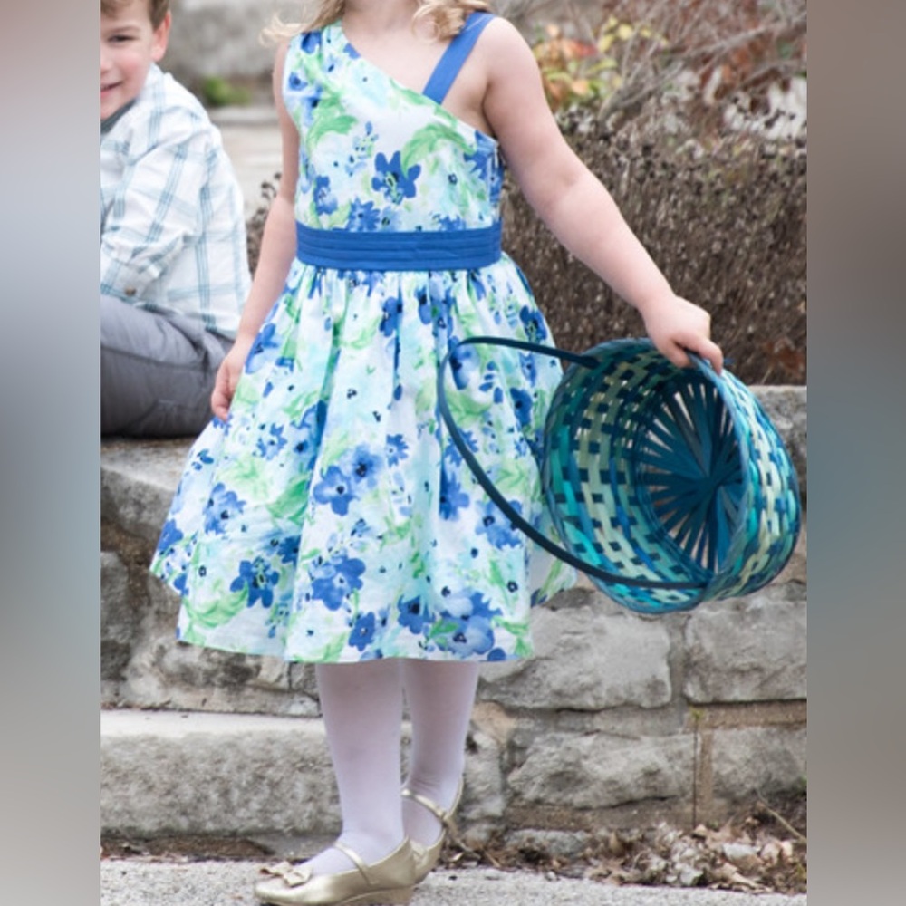 Gymboree Blue/lavender and green Floral dress size 12 NWT